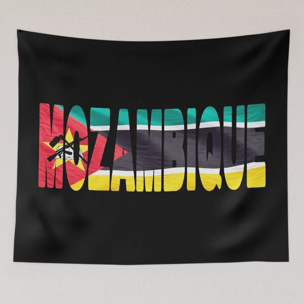 Item preview, MOZAMBIQUE - Flag Flying in Wind cut to Letters Souvenir Sticker Shirt T-Shirt designed and sold by Adam Gormley.