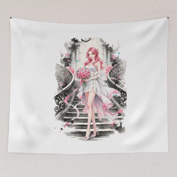 Item preview, Bride Kpop Girl Anime Tokio Japanese Chinese Korean Ink Water-splash Sumi-E Art Desing  designed and sold by blacksealstudio.