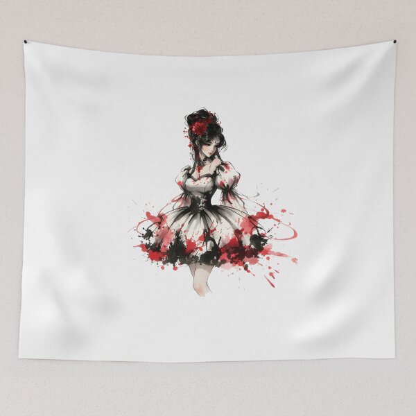 Item preview, Princess Kpop Girl Anime Tokio Japanese Chinese Korean Ink Water-splash Sumi-E Art Desing  designed and sold by blacksealstudio.