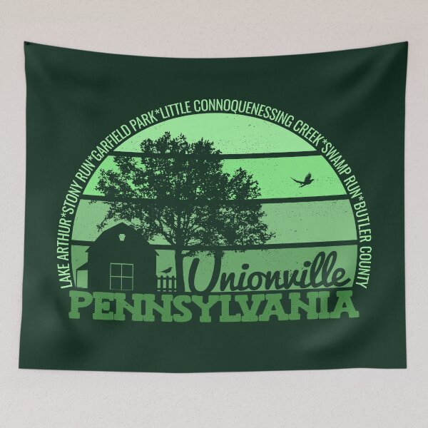 Item preview, Unionville Pennsylvania Sunset Retro Vintage Local Pride Logo designed and sold by CRHPOD20.