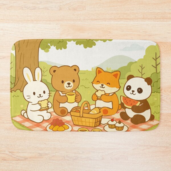 Item preview, Forest Picnic Animals Cozy Nature Scene designed and sold by WanwisaChuenlom.