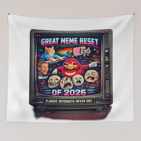 Item preview, Great Meme Reset 2026 – Retro Internet Meme Glitch Art designed and sold by DÆNMADE.