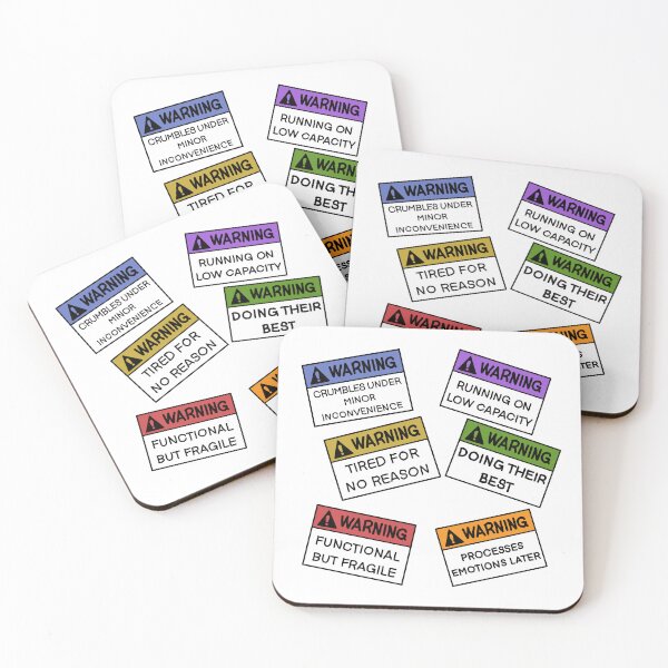 Item preview, Emotional Warning Label Sticker Pack designed and sold by BLeePCreations.