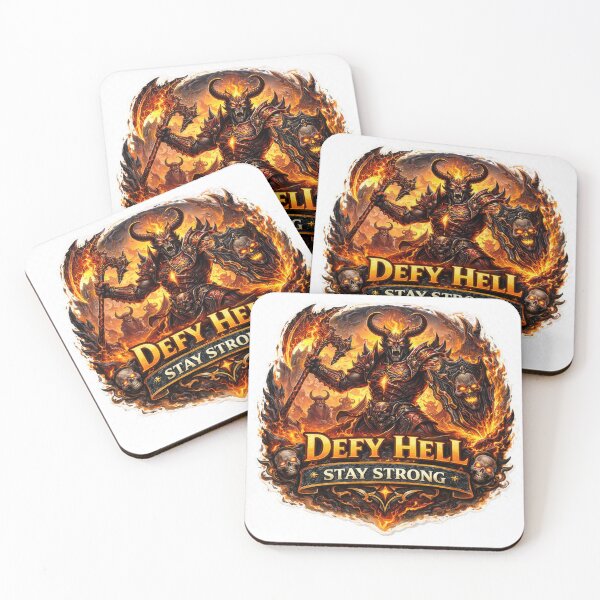 Item preview, Defy Hell Stay Strong Fire Demon Warrior Strength Motivation Epic Battle designed and sold by jgvisualarts.