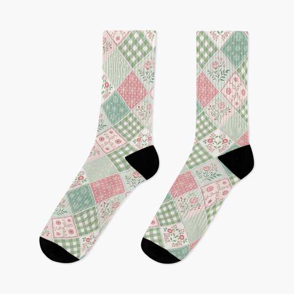 Item preview, Pastel Patch – Diamonds, Blooms & Cozy Grid designed and sold by PatternFlux.