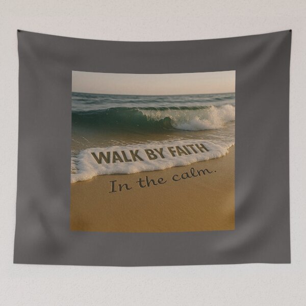 Item preview, WALK BY FAITH - In the Stillness - Peaceful Beach Art designed and sold by Urban-InkStudio.
