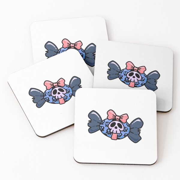Aperçu de l'œuvre Bonbons en forme de crâne mignon – Illustration kawaii pour Halloween créée et vendue par Horrify.