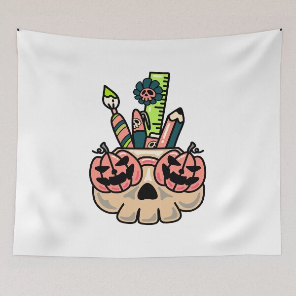 Item preview, Halloween Skull Pencil Holder – Cute Spooky School Illustration designed and sold by Horrify.