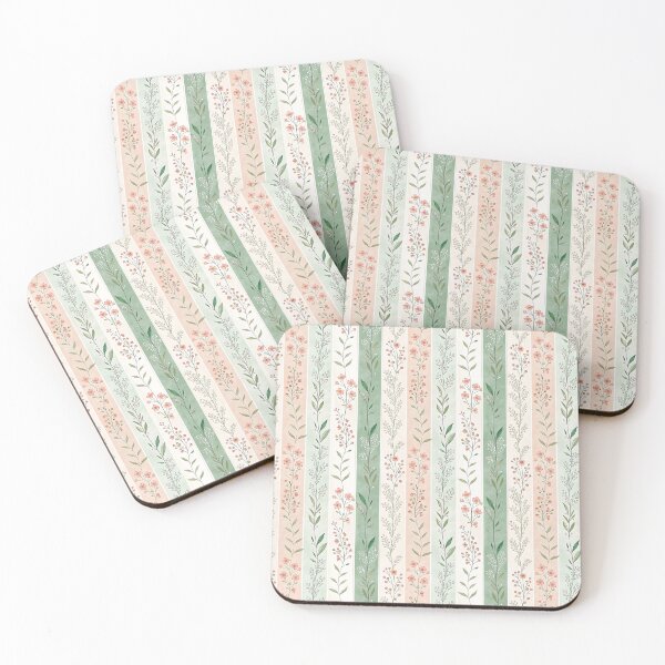 Item preview, Stripe Garden – Pastel Bands & Berry Bloom designed and sold by PatternFlux.