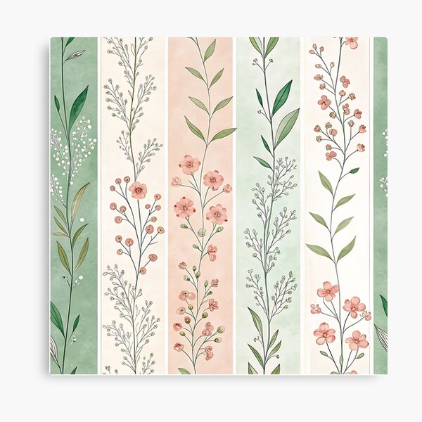 Item preview, Stripe Garden – Pastel Bands & Berry Bloom designed and sold by PatternFlux.