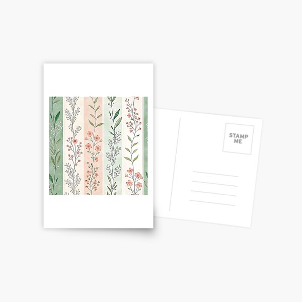 Item preview, Stripe Garden – Pastel Bands & Berry Bloom designed and sold by PatternFlux.