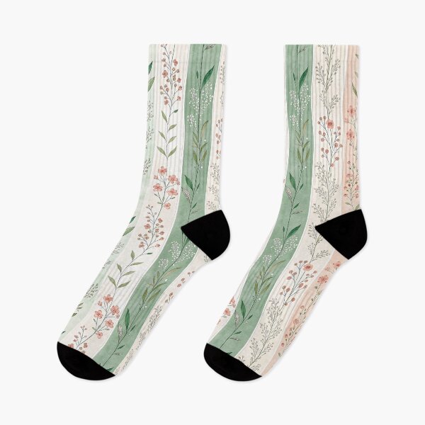 Item preview, Stripe Garden – Pastel Bands & Berry Bloom designed and sold by PatternFlux.