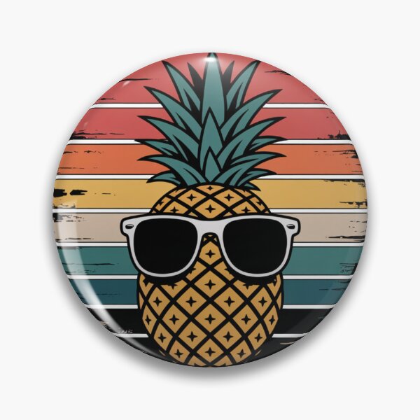 Item preview, Cool Pineapple with Sunglasses – Retro Sunset Tropical Illustration Art designed and sold by flagylART.