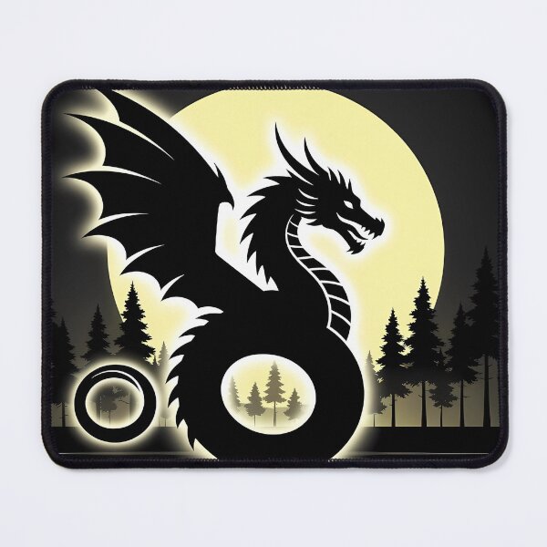 Item preview, Copy of Mystical Dragon Silhouette with Twisting Tail under Moonlit Sky Design designed and sold by NovaDigitalArt45.