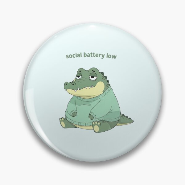Item preview, Pastel Crocodile – “Social Battery Low” Relatable Cute Meme designed and sold by Moon's Arts.
