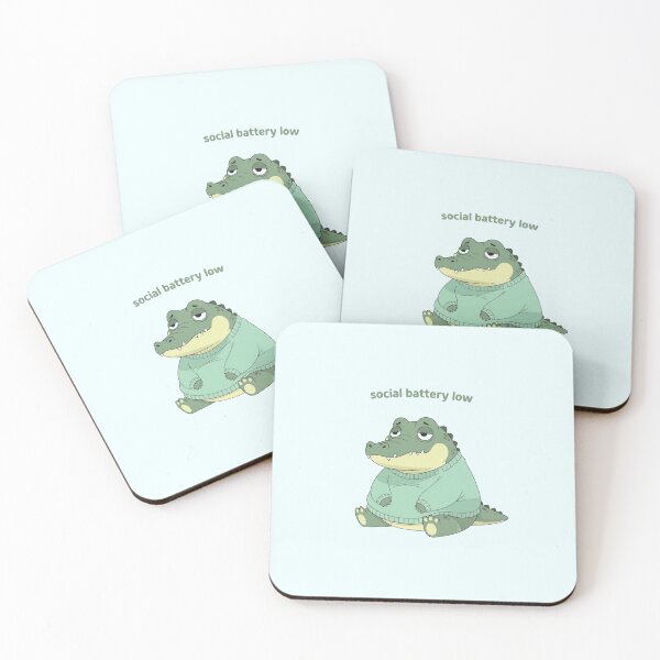 Item preview, Pastel Crocodile – “Social Battery Low” Relatable Cute Meme designed and sold by Moon's Arts.