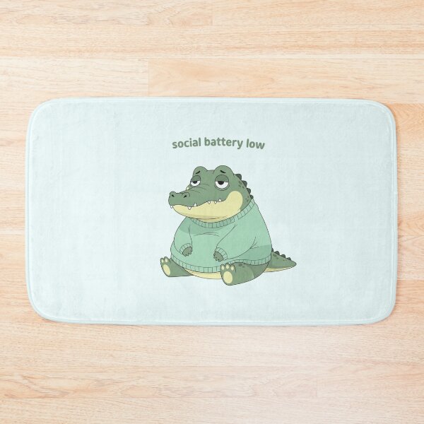 Item preview, Pastel Crocodile – “Social Battery Low” Relatable Cute Meme designed and sold by Moon's Arts.
