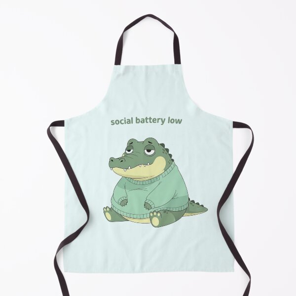 Item preview, Pastel Crocodile – “Social Battery Low” Relatable Cute Meme designed and sold by Moon's Arts.