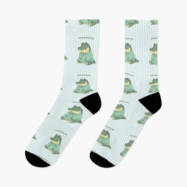 Item preview, Pastel Crocodile – “Social Battery Low” Relatable Cute Meme designed and sold by Moon's Arts.
