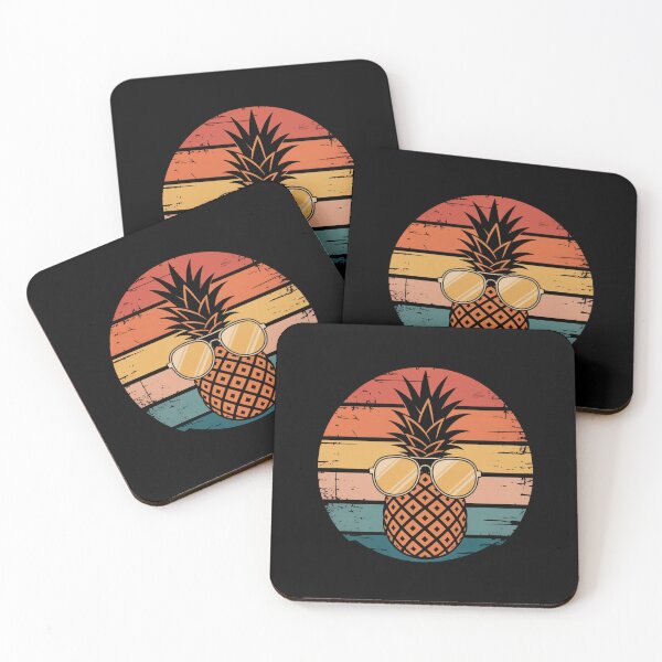 Item preview, Cool Pineapple with Sunglasses – Retro Sunset Tropical Illustration Art designed and sold by flagylART.