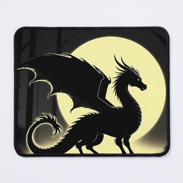 Item preview, Copy of Mystical Dragon Silhouette with Twisting Tail under Moonlit Sky Design designed and sold by NovaDigitalArt45.