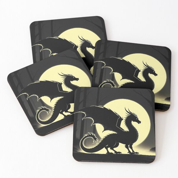 Item preview, Copy of Mystical Dragon Silhouette with Twisting Tail under Moonlit Sky Design designed and sold by NovaDigitalArt45.