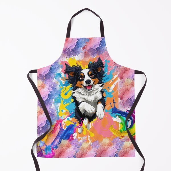Item preview, Jumping Border Collie with Paint Splashes | Dynamic Dog Art Print designed and sold by Digitalhub12.