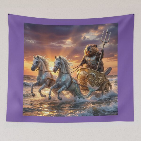 Item preview, Beaver Neptune in Drives His Sea Chariot designed and sold by Tridentulus.