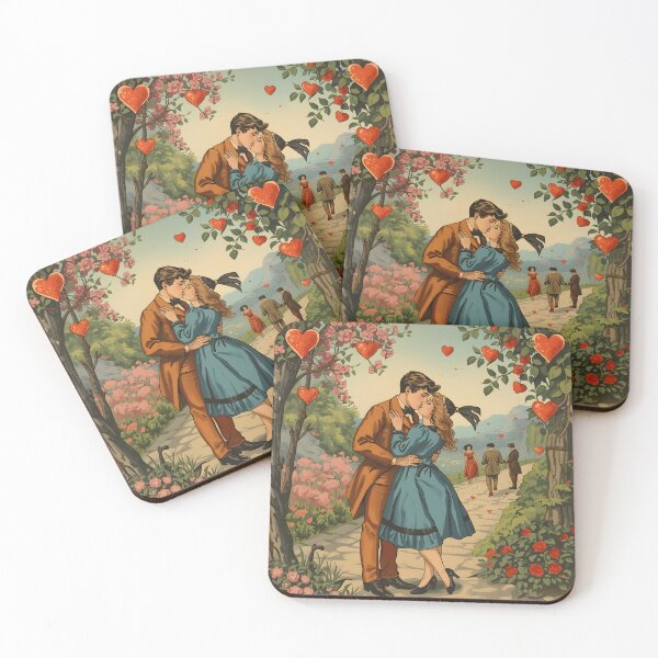 Item preview, A_vintage_Valentine_postcard_style_illustration_faded_colors_romantic_environmen designed and sold by MagicMaker1984.
