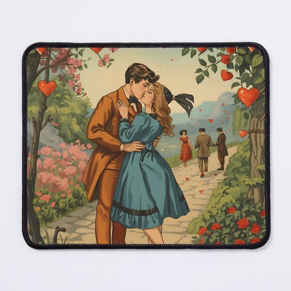 Item preview, A_vintage_Valentine_postcard_style_illustration_faded_colors_romantic_environmen designed and sold by MagicMaker1984.