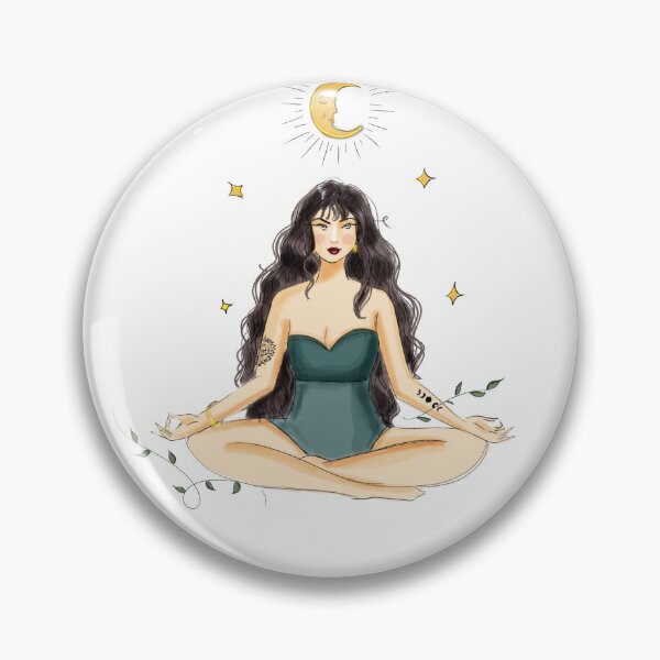 Item preview, meditation female illustration designed and sold by Meghaillustrat.