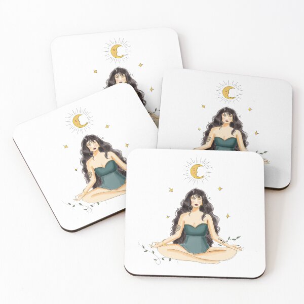 Item preview, meditation female illustration designed and sold by Meghaillustrat.