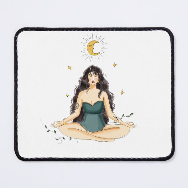 Item preview, meditation female illustration designed and sold by Meghaillustrat.