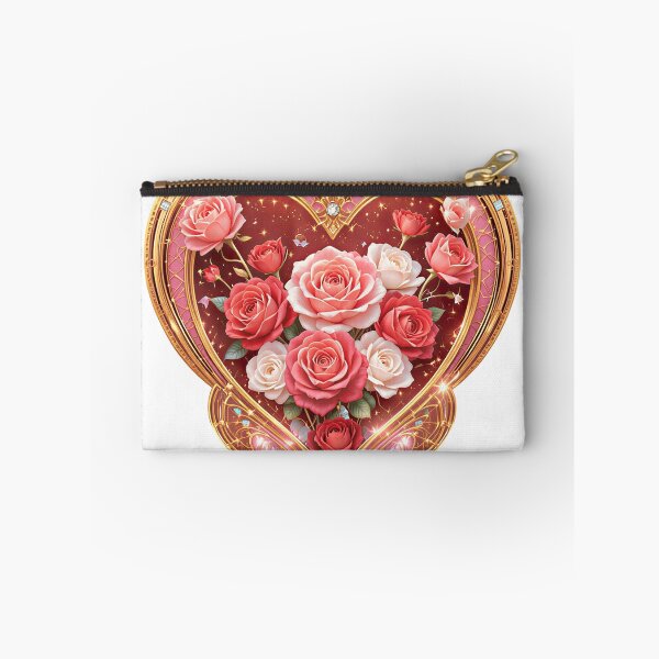 Item preview, Elegant Art Deco Rose Bouquet Valentine Heart Floral Art designed and sold by AQUILAKREO.
