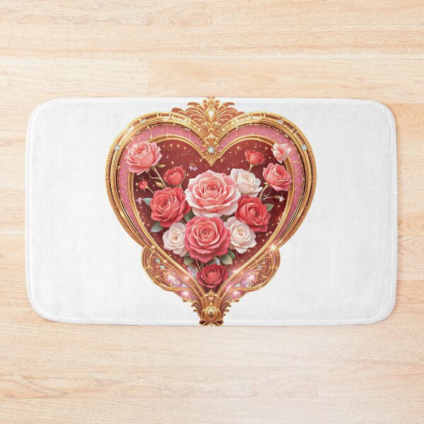 Item preview, Elegant Art Deco Rose Bouquet Valentine Heart Floral Art designed and sold by AQUILAKREO.
