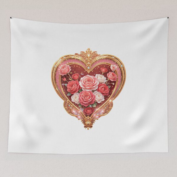 Item preview, Elegant Art Deco Rose Bouquet Valentine Heart Floral Art designed and sold by AQUILAKREO.