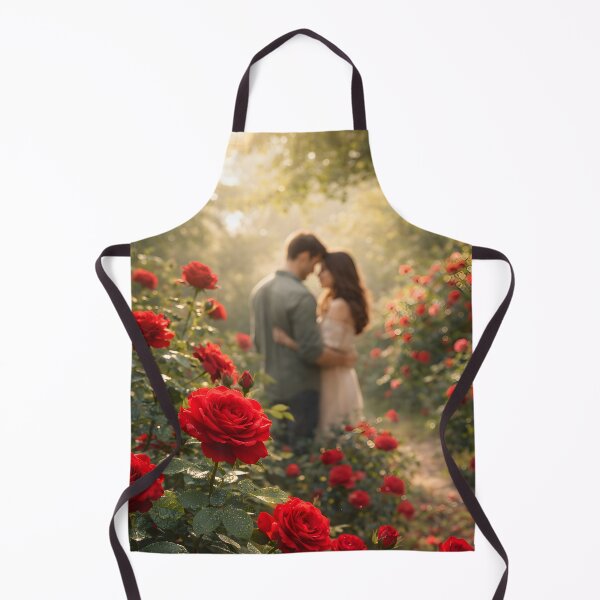 Item preview, Love expressed through eye contact in a soft close-up portrait in a rose flower garden designed and sold by MagicMaker1984.