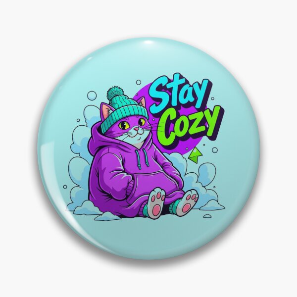 Item preview, Stay Cozy Neon Cat | Streetwear Purple Kitten Graphic designed and sold by LoveDesignMania.