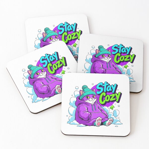 Item preview, Stay Cozy Neon Cat | Streetwear Purple Kitten Graphic designed and sold by LoveDesignMania.
