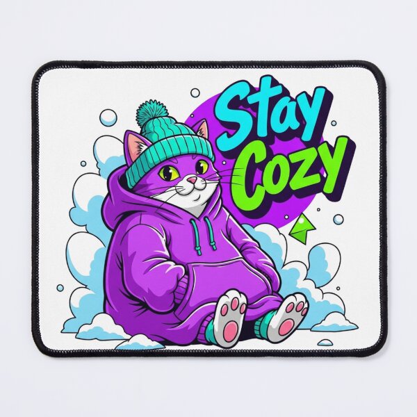 Item preview, Stay Cozy Neon Cat | Streetwear Purple Kitten Graphic designed and sold by LoveDesignMania.
