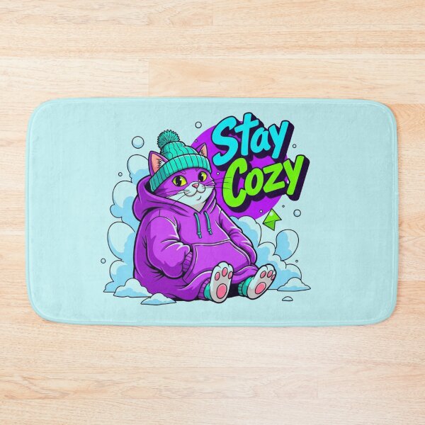 Item preview, Stay Cozy Neon Cat | Streetwear Purple Kitten Graphic designed and sold by LoveDesignMania.