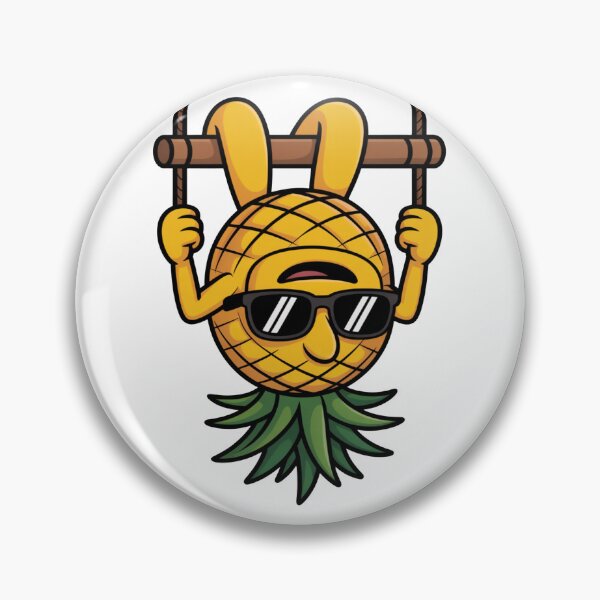 Item preview, Funny Upside Down Pineapple with Sunglasses – Playful Tropical Cartoon Illustration designed and sold by flagylART.