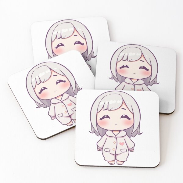 Item preview, Cute Kawaii Pajama Girl Illustration | Chibi Sleepy Girl Art for Stickers, T-Shirts & Digital Use designed and sold by CozyPops.