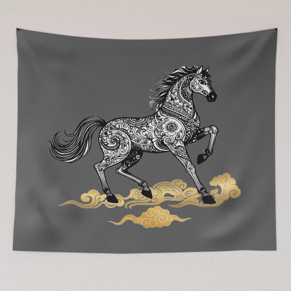 Item preview, Majestic Horse Running Over Golden Clouds designed and sold by Raemia.