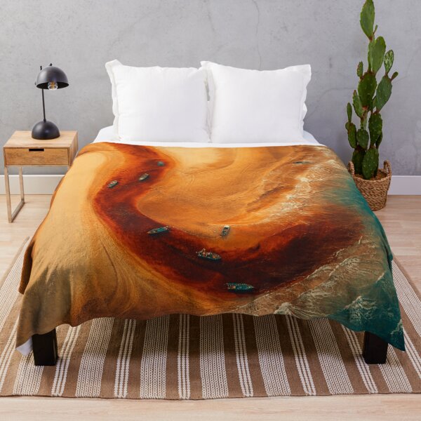Item preview, Aerial Sandbar in Teal Sea designed and sold by druidwolfart.