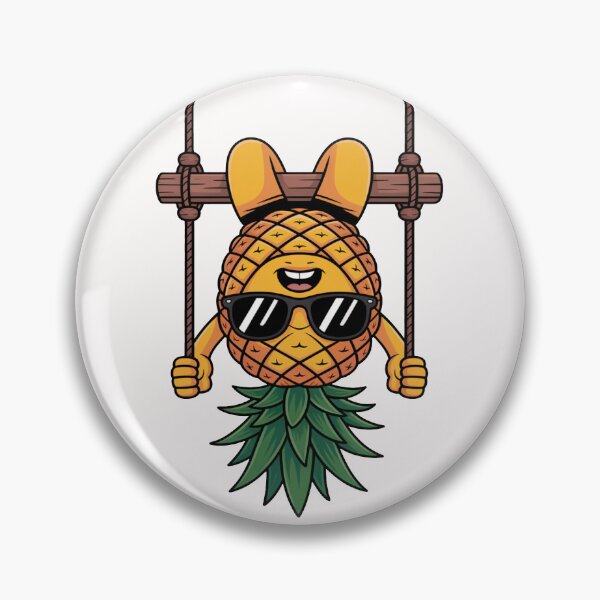 Item preview, Funny Upside Down Pineapple with Sunglasses – Playful Tropical Cartoon Illustration designed and sold by flagylART.