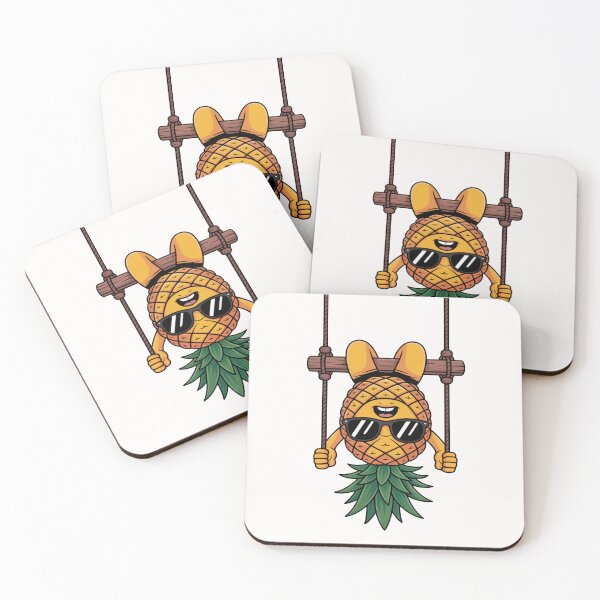 Item preview, Funny Upside Down Pineapple with Sunglasses – Playful Tropical Cartoon Illustration designed and sold by flagylART.