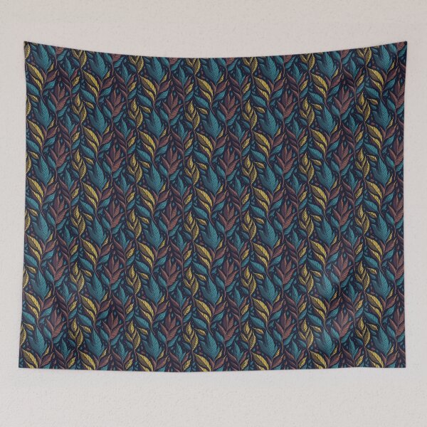 Item preview, Midnight Forest Foliage - Elegant Jewel-Toned Leaf Seamless Pattern designed and sold by PrithviApparels.