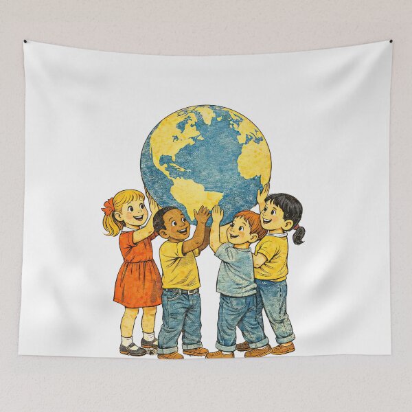 Item preview, Children Save the Earth designed and sold by LoveLaxmi Arts.