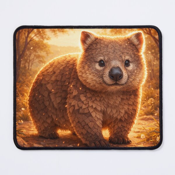 Item preview, Wombat at Golden Dusk – Whimsical Australian Wildlife Art designed and sold by GeoWild Designs.